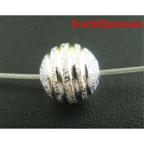 DoreenBeads 80 PCs Silver color Spacers Beads Findings 8mm Dia. (B03534), yiwu