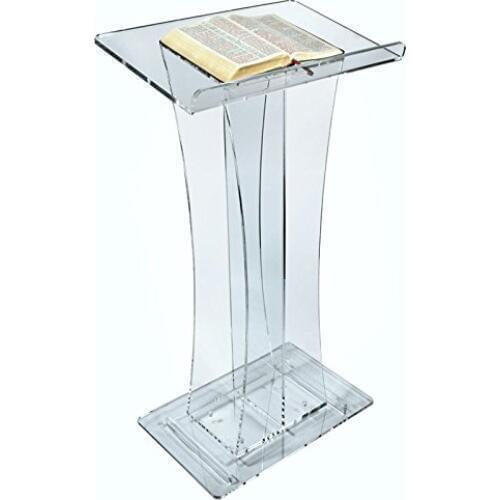 Crystal Elegant Curved Acrylic Lectern or plexiglass Podium pulpit plexiglass decoration table furniture