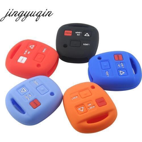 Jingyuqin 15pcs Silicone Car Key Cover 3 Buttons Remote Car Key Case Fob For Lexus RX300 ES300