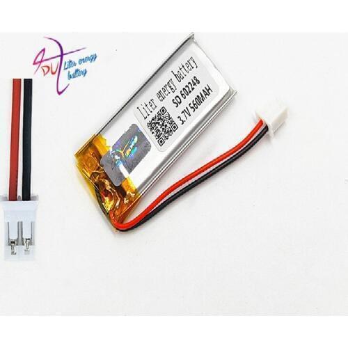 JST PH 2.0mm 2pin 10 pcs 3.7V 560mAh Battery 602248 Lithium Polymer LiPo Rechargeable cells For Mp3 GPS PSP Vedio game recorder