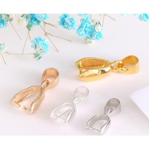 C 10pcs Sterling Silver Plated Clip DIY Gold And Plated Platinum Crystal With Nnecklace Pendant Melon Seed Buckle Copper Clip