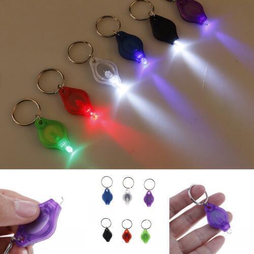 6 Colors Mini LED Flashlight Keychain Portable Outdoor Keyring Light Torch Key Chain Emergency Camping Lamp Backpack Light