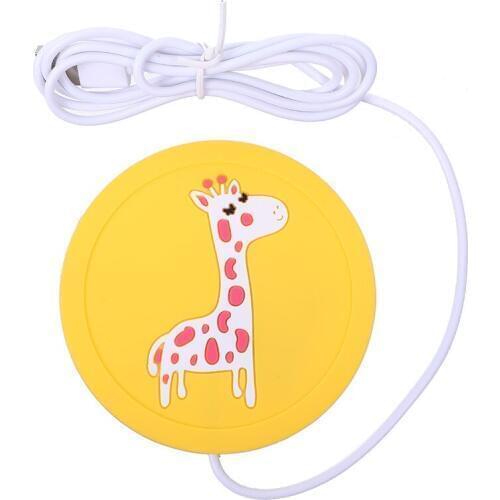 Cartoon Silica Gel Heating Cup Pad Portable USB Milk Tea Thermal Insulation Cup Pad Anti-skid Pad Silica Gel Tablemat Gift