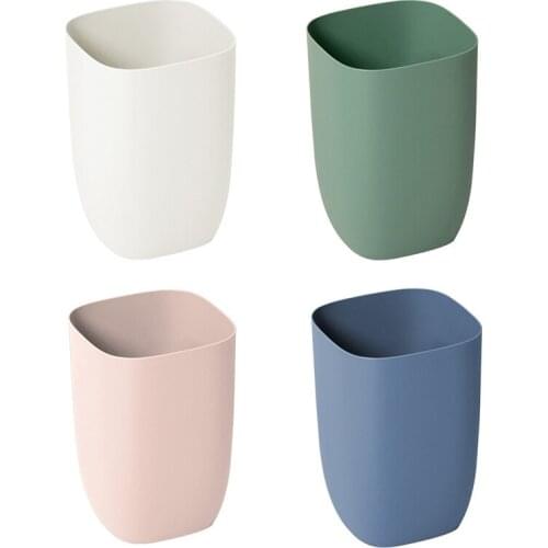 Bathroom Trash Bin Small Office Can Plastic Waste Paper Rubbish Bin Modern Bin for Bathroom Bedroom Living Room