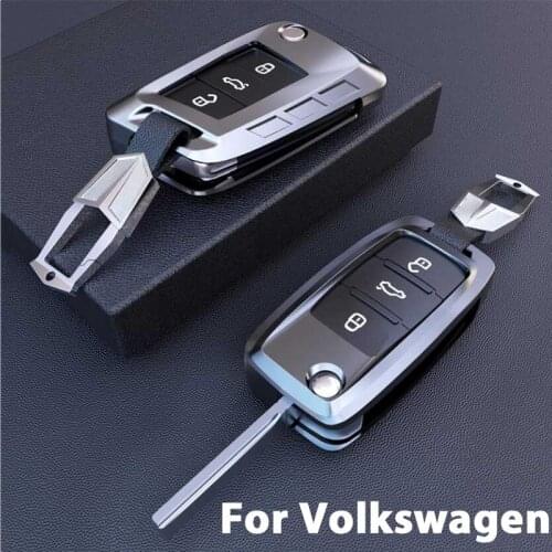 Mutips Car Key Case Auto Key Protection Cover For VW New Passat Lavida Tiguan Polo Golf 7 MK7 2020 Car Holder Shell Accessories