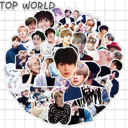 10/50pcs/set Cartoon Pop Music Korean Team Singer Dancer Ins Stickers For Refrigerator Motorcycle Skateboards Luggage Guitar