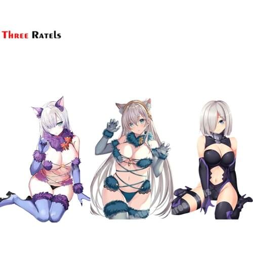 Three Ratels B199 Mash Kyrielight And Hamakaze Kantai Collection Anime Colorufull Stickers For Peugeot 207 Rearview Mirror Decal