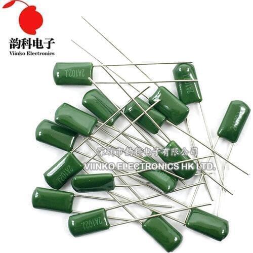 50pcs Polyester film capacitor 100V 1nF 1.5nF 2.2nF 100nF 2A471J 2A102J 2A152J 2A222J 2A392J 2A332J 2A472J 2A103J 2A473J 2A104J