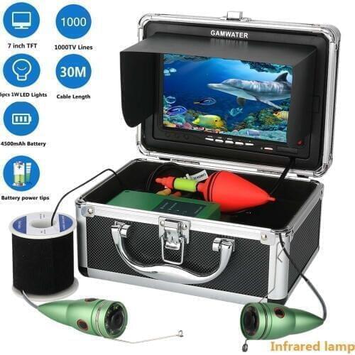 MAOTEWANG 15M 20M 30M 1000tvl Underwater Fishing Video Camera Kit 6 PCS Infrared Lamp Lights 6W with 7" Inch Color Monitor