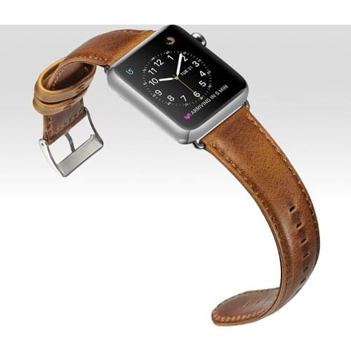 Real Leather Watchband For Apple Watch Series se 6 5 4 3 Strap Vintage Watch Band For Apple Watch Bracelet 38MM 42MM 40MM 44MM