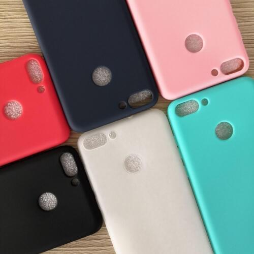 Huawei P smart 5.65inch Matte Candy Solid color Silicone TPU soft case for Huawei Psmart P smart 2017 2018 Ultra thin cover case