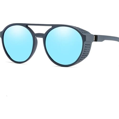 Vintage Round Punk Sunglasses Men Women Fashion Mirror Glasses Brand Designer Plastic Frame Retro Shades High Quality UV400