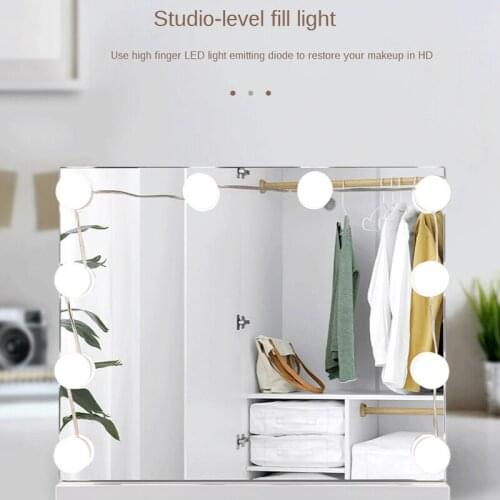 Hollywood Led Vanity Mirror Lights for Makeup 5V Lighted Makeup Wall Lamp Stepless Dimmable Vanity Light Bulb for Dressing Table
