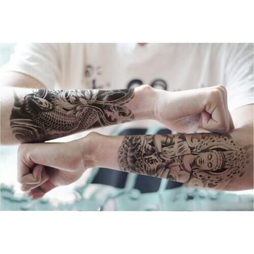 Buddha Tattoo Designs Stickers Designer Body Art Tattoo Men Temporary Tattoo Sticker Fake Tatoo Large Temporary Tattoos3D