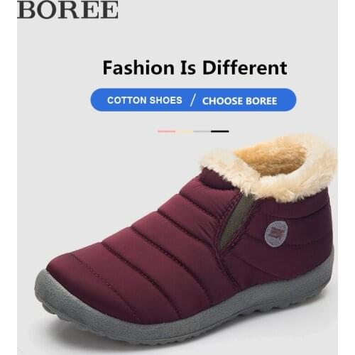 Women Snow Boots Waterproof Anti-slip Winter Shoes Plush Warm Slip On Ankle Boots Short Black Women Boots Couples Casual Shoes