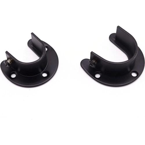 1Pcs Stainless Steel Clothes Rod Rail Holder Bracket For Wardrobe Curtain Shower Curtain Rod U-Shaped Flanges Holder Seat