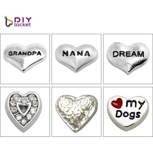 10pcs! Heart And Star Floating Charms Zinc Alloy Floating Lockets & Floating Locket Bracelet LSFC041-589