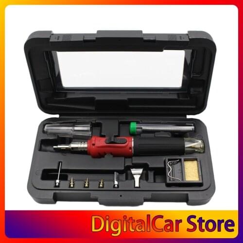 10 in 1 HS-1115K Electronic Ignition Gas Soldering Iron Kit Set Gas Blow Torch Solder Iron Gun Welding Pen Burner Tools HS-1115K