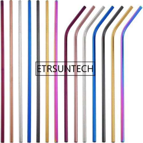 1000pcs 215mm*6mm 304 Stainless Steel Drink Straws Reusable Colorful Drinking Straw High Quality Metal Straw Factory wholesale