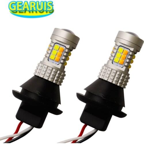 1156 ba15s 30 SMD 3030 PY21W BAU15S 3156 7440 W21W NO Error LED Canbus Car DRL Turn Signal Light 12V Switchback Dual Color