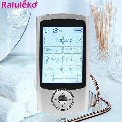 16 Modes Dual Output TENS Digital Meridian Massager Unit Pulse Muscle Stimulator Acupuncture EMS Physiotherapy Device Fat Burner