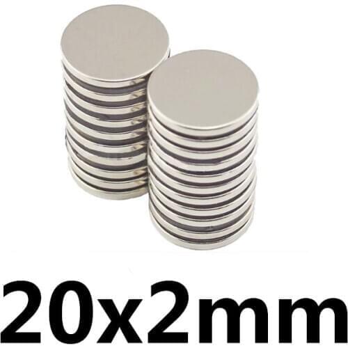 5/10/15/20/30Pcs 20x2mm N35 Neodymium Magnet 20mmx2mm Round Magnets Permanent Strong Powerful NdFeB Magnets 20*2mm