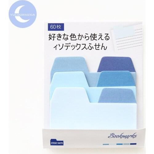 60pcs/batch 6-color Gradient N-time Sticky Notepad Diary Creative Self-adhesive Notepad Notepad