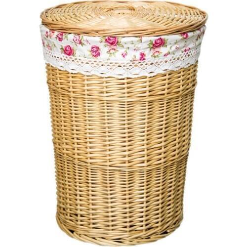 600 Sturdy rattan storage basket large covered laundry bucket wicker fruit basket storage bucket storage woven basket rattan