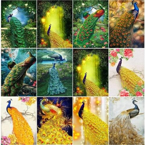 Peacock 5D Diamond Painting Full Round Drill Mosaic Bird Diamond Embroidery Animals Cross Stitch Kits Home Decor Christmas Gift