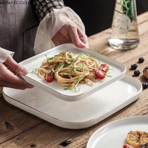 White high-end Phnom Penh steak plate Western plate ceramic tableware dish plate Nordic breakfast plate salad plate