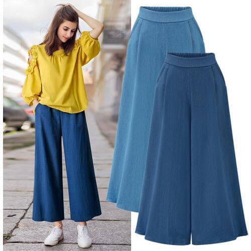 6xl 7xl 8xl Plus Size Wide Leg Pants Women High Waist Loose Denim Trousers Women Pantalon Femme Taille Haute Spodnie Damskie