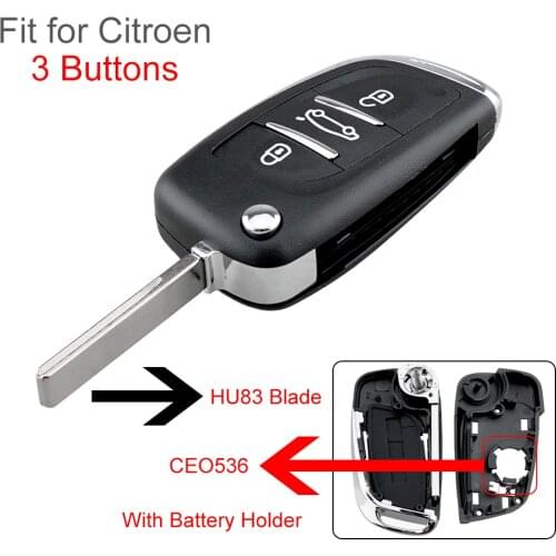Car Auto Key Fob Case Shell Replacement Flip Folding Remote Cover with HU83 Blade for Citroen C2 C3 C4 C5 C6 C8 VA2