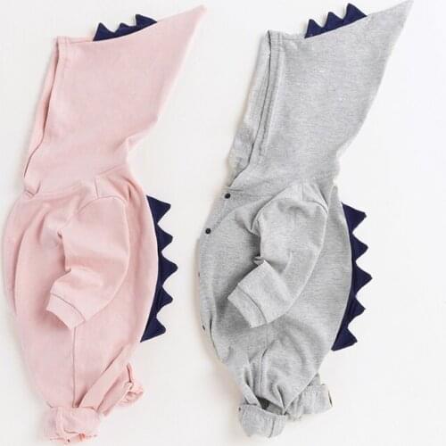 2020TALLOLY Explosive Baby One-piece Dinosaur Hooded Romper Korean Newborn Clothes Baby Romper