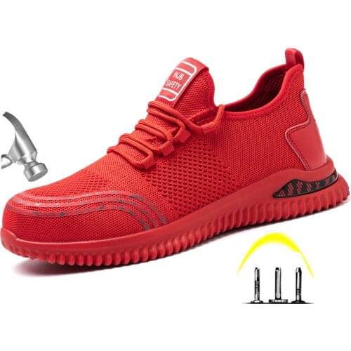 Mens Outdoor Steel Toe Anti Smashing Indestructible Work & Safety Shoes Men Puncture Proof Safety Boots Shoes Anti Slip