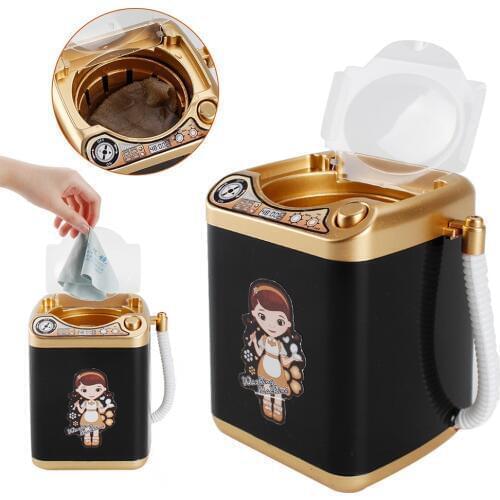 Mini Electric Makeup Brush Cleaner Washing Machine Dollhouse Toy Cosmetic Brush Powder Puff Washer Pretend Play Toys