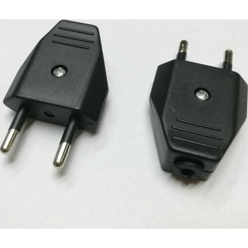 European standard two round 2pin power plug 10A wiring assembly EU plug French socket 20pcs