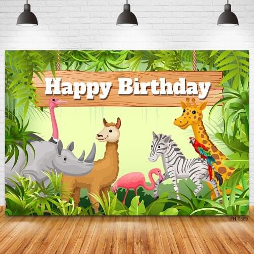 Custom Name Jungle Forest Safari Party Backdrops For Photography Wild Animal Backgrounds For Newborn Baby Shower Birthday Decor
