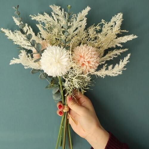 1 Bunch Artificial Flower Bridal Bouquet DIY Garden Party Home Wedding Decor