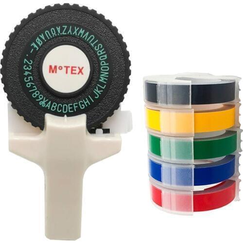 Creamy white Motex E101 Manual Label Maker DIY Hand Decorative Manual Typewriter for 9mm 3D embossing PVC plastic label tape