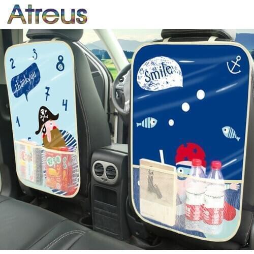 Cartoon Car Seat Back Kids Anti Kick Mat Protector Cover For Audi A4 B8 B6 B5 B7 B9 A3 8P 8V 8L Q5 Q7 A5 A6 C6 C5 C7 A1 tt A8 D3