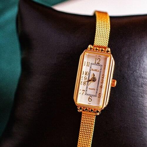 2021 new womens watch Japanese quartz watch bracelet watch temperament lady 24K gold watch small dial does not fade fashion