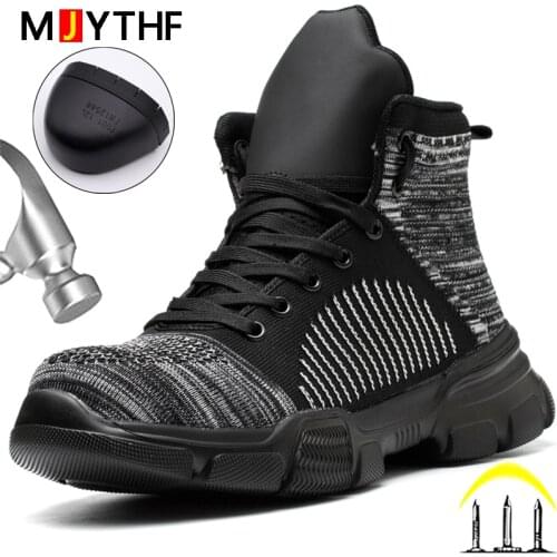 2022 New Work Boots Safety Steel Toe Shoes Men Anti-puncture Safety Shoes Man Work Sneakers Indestructible Shoes Footwear Mens