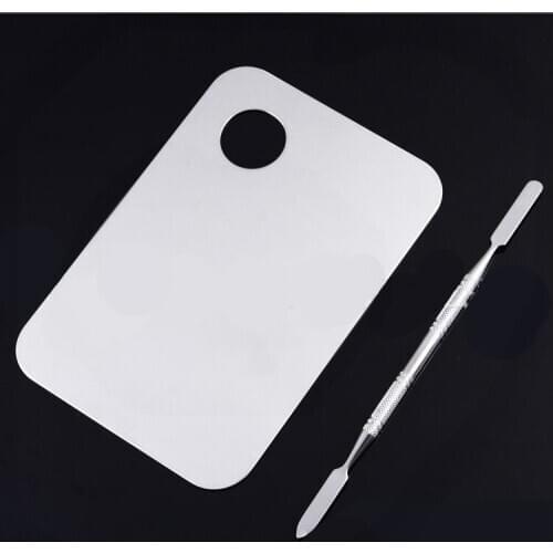 Wholesale Excellent Makeup Beauty Stainless Nail Art Eye Shadow Mixing Palette Spatula Cosmetic Tool 100sets/lot free shipping