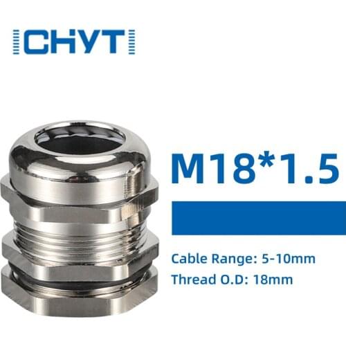 PG11 M18x1.5 Waterproof Zinc Alloy Nickel Plated Sealing Cable Gland 1piece Cable Entry IP68 For 5-10mm Metal Connector