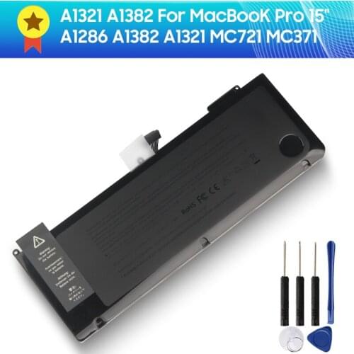 Replacement Battery A1382 77.5Wh for MacBooK Pro 15" A1286 A1382 A1321 MC721 MC371 77.5Wh A1321 73Wh Original Battery +tools