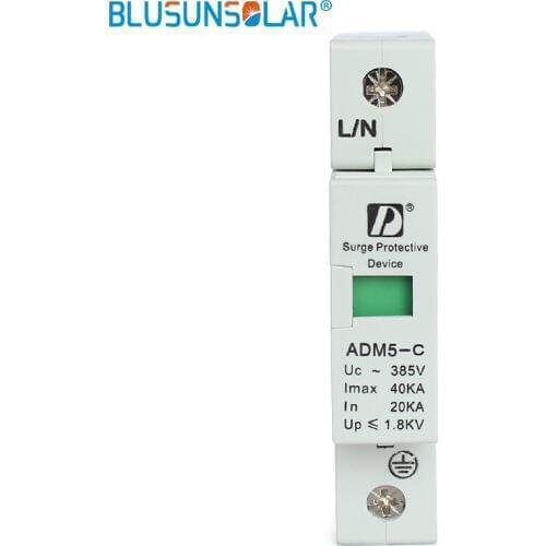 BULSUNSOLAR5 PCS/Lot Standard 1P 40KA 110V 220V 380V AC Din Rail SPD Anti-Lightning Voltage Surge Protector