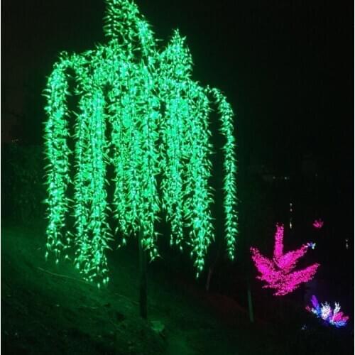 Led Artificial Willow Weeping Tree Light Outdoor Use 3m/9.8ft Height 2304pcs LEDs Rainproof Christmas Decoration Waterproof Tree