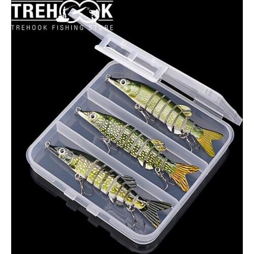 TREHOOK 3pcs Lifelike Pike Wobblers Crankbaits Fishing Lure Set 10cm 8.7g Sinking Hard Artificial Bait Kit Fishing Tackle 2021
