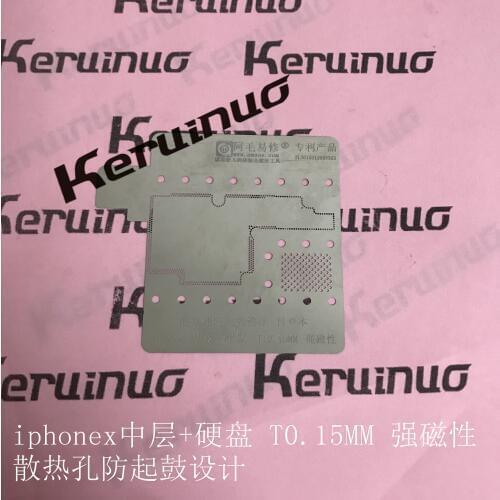 High quanlity IC BGA reballing Solder template stencil Chipset for iphone xs xs-max hdd and middle fixed plate 0.15MM