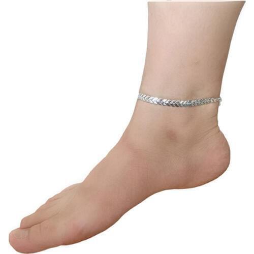 New Selling Woman Sexy Metal Arrows Sequins Chain Anklets Beach Sandals Snake Bone Chain Bracelet Foot Jewelry